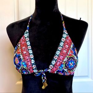 New!  Patterned Halter Bra Bikini Swimsuit Top